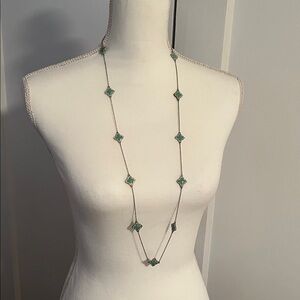 Elegant Silver and Green/Blue Necklace